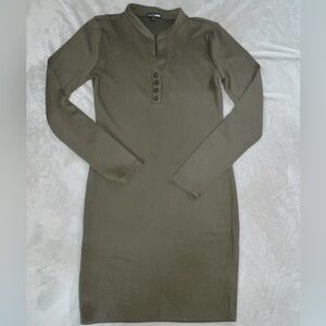 Fashion Nova Green Long Sleeve Dress